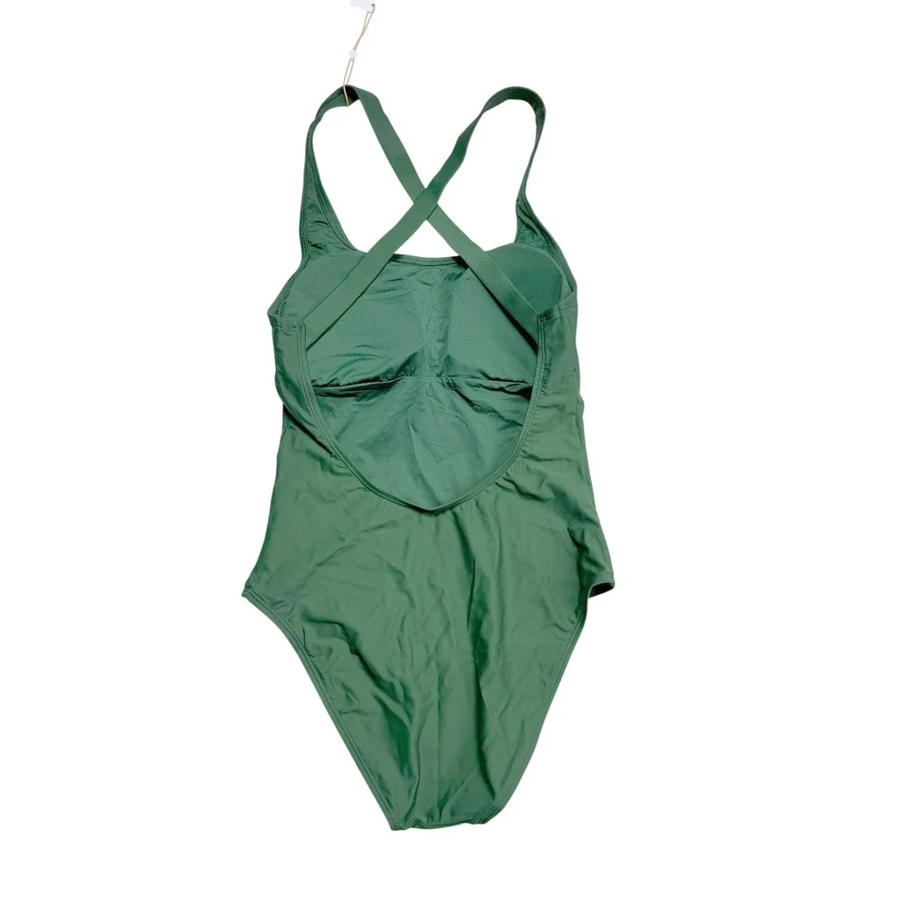 Quince Forest Green Italian Matte Recycled One-Piece Swimsuit ATG001 Mens M - Picture 4 of 6